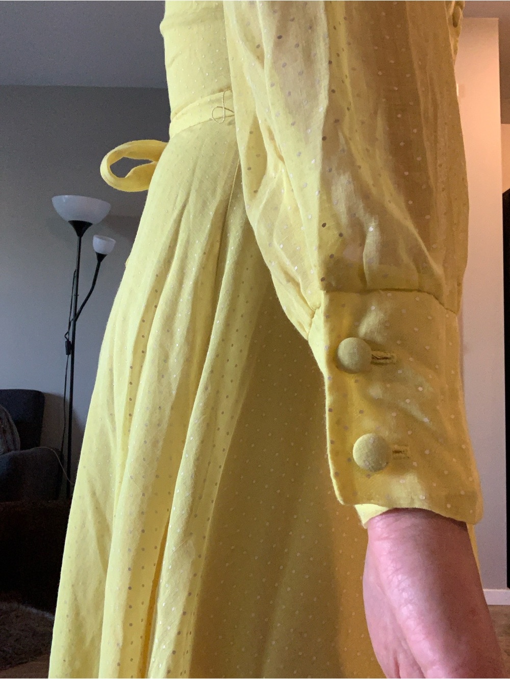 Handmade Vintage Yellow Polka Dot Dress